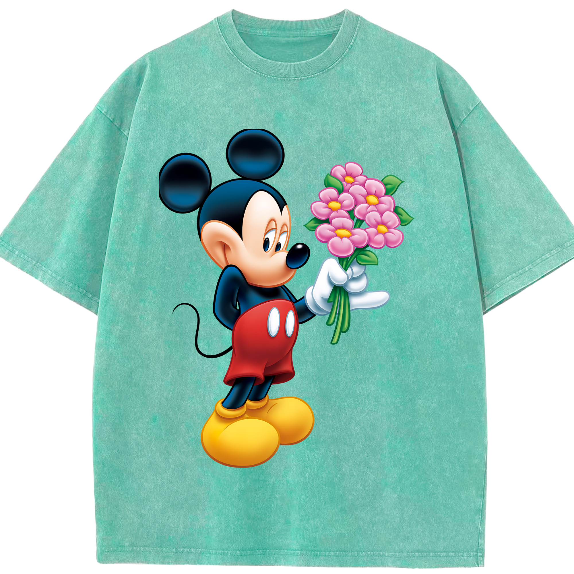 （画像用） ミッキーマウス Mickey Mouse 綿100% ヴィンテージ風 半袖Tシャツ（フロントプリント）